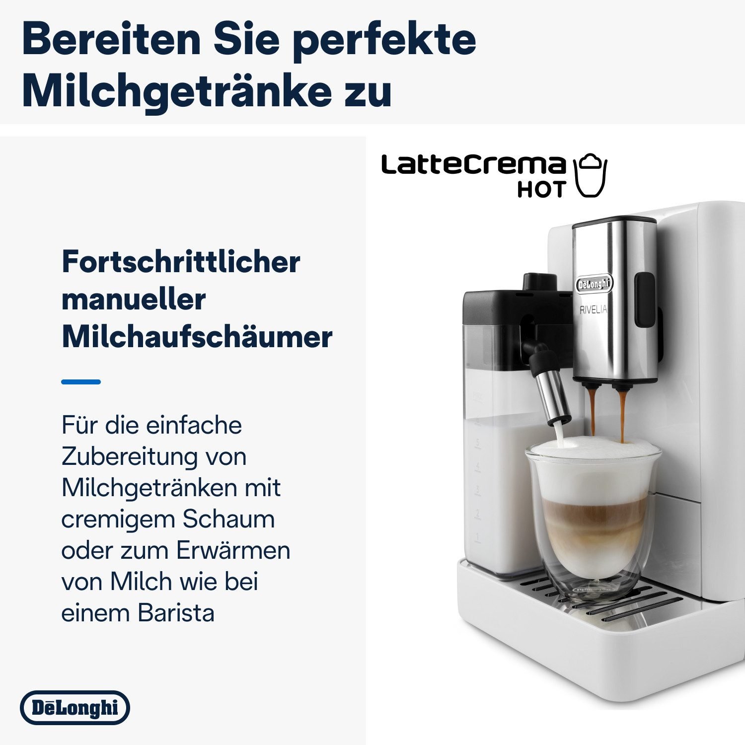 De'Longhi Kaffeevollautomat Rivelia EXAM440.55.W, zwei 250g-Bohnencontainer, weiß Kaffeevollautomaten De\u0027Longhi