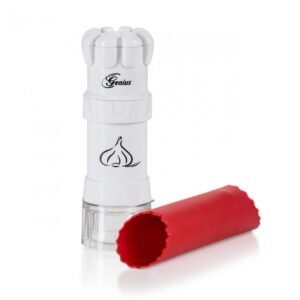 Knoblauchpressen Genius Genius Knoblauchschneider Knoblauchpresse G5 3-tlg, Knoblauchschneider Garlic Press, pikante kleine Würfel - sauber und dekorativ