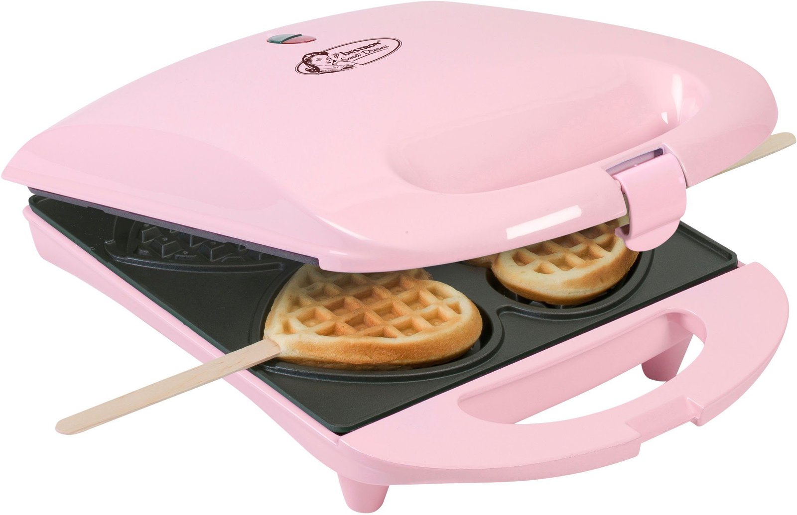bestron Herzwaffeleisen bestron Waffeleisen DSW271 für Herzwaffeln am Stiel, 780 W, für Herzwaffeln am Stiel, Retro Design DSW271P rosa