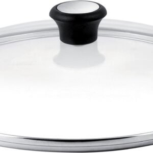 Tefal Deckel 280975, wärmeisolierter Griff, Dampfauslassventil, Edelstahlrand, Ø 24 cm Topfdeckel Tefal