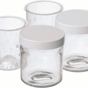 Cuisinart Joghurtgläser YM402E, Glas, Kunststoff, (Set, 2-tlg), für Joghurt Zubereiter aus Plastik, 2 Stk. Cuisinart Vorratsgläser