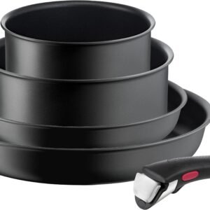 Tefal Tefal Topf-Set L76495 Ingenio Ultimate, Aluminium (Set, 5-tlg., je 1 Stielkasserolle Ø 16/20 cm, je 1 Bratpfanne Ø 22/28 cm), Antihaft, Thermo-Signal, abnehmbarer Griff, alle Herdarten, Induktion Topfsets