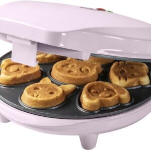 bestron bestron Waffeleisen AAW700 für Mini-Waffel-Kekse, 700 W, mit Backampel & Antihaftbeschichtung AAW700P Rosa Waffeleisen