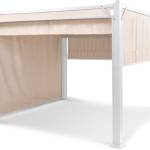 Abris, garages et rangements de jardin Blumfeldt Pantheon Cortina 3 x 3 m300 300 cm White/Beige