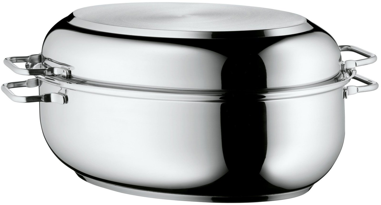 WMF Bräter Schmortopf Induktion, Cromargan® Edelstahl Rostfrei 18/10 (1-tlg), Deckel als induktionsgeeignete Pfanne nutzbar, 8,5l, backofengeeignet Bräter WMF