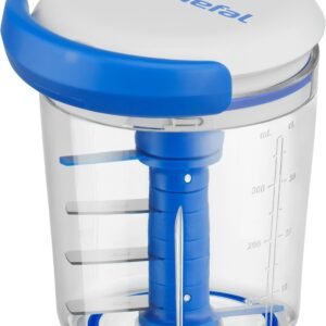 Tefal Zwiebelhacker Tefal Gemüsehacker K16441 + K16443 Jamie Oliver Chop & Shaker, Zerkleinerer, 450 ml, Edelstahlklingen, Deckel, Messskala, Rotormesser weiß/blau