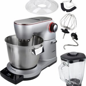 Kompakt-Küchenmaschinen BOSCH BOSCH Küchenmaschine OptiMUM MUM9DT5S41 OptiMUM MUM9DT5S41, 1500 W, 5,5 l Schüssel, integrierter Timer, diverses Zubehör, Knethaken, Schlag-, Silikonbesen