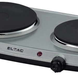ELTAC Doppelkochplatten ELTAC Doppelkochplatte DK 28 silber, Gussheizplatte 145 mm Ø 1000 W; Gussheizplatte 180 mm Ø 1500 W