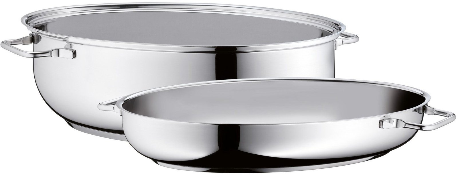 WMF Bräter Schmortopf Induktion, Cromargan® Edelstahl Rostfrei 18/10 (1-tlg), Deckel als induktionsgeeignete Pfanne nutzbar, 8,5l, backofengeeignet Bräter WMF