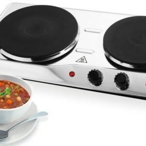 Hyundai Hyundai Doppelkochplatte EP310E, 2500W, 2 Gussplatten Ø 18,5 cm/1500 W; 15,5 cm/1000 W, Thermostat Doppelkochplatten