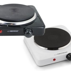 Esperanza Einzelkochplatte elektrische Kochplatte - 1 Platte mit 5 Temperaturstufen, Mit Überhitzungsschutz & 26 x 25 x 7 cm schwarz Einzelkochplatten Esperanza