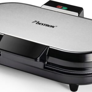 bestron Waffeleisen bestron 2-in-1-Kombi-Waffeleisen ADWM730S, 1200 W, Doppelwaffeleisen für Herzwaffeln, Backampel & Antihaftbeschichtung
