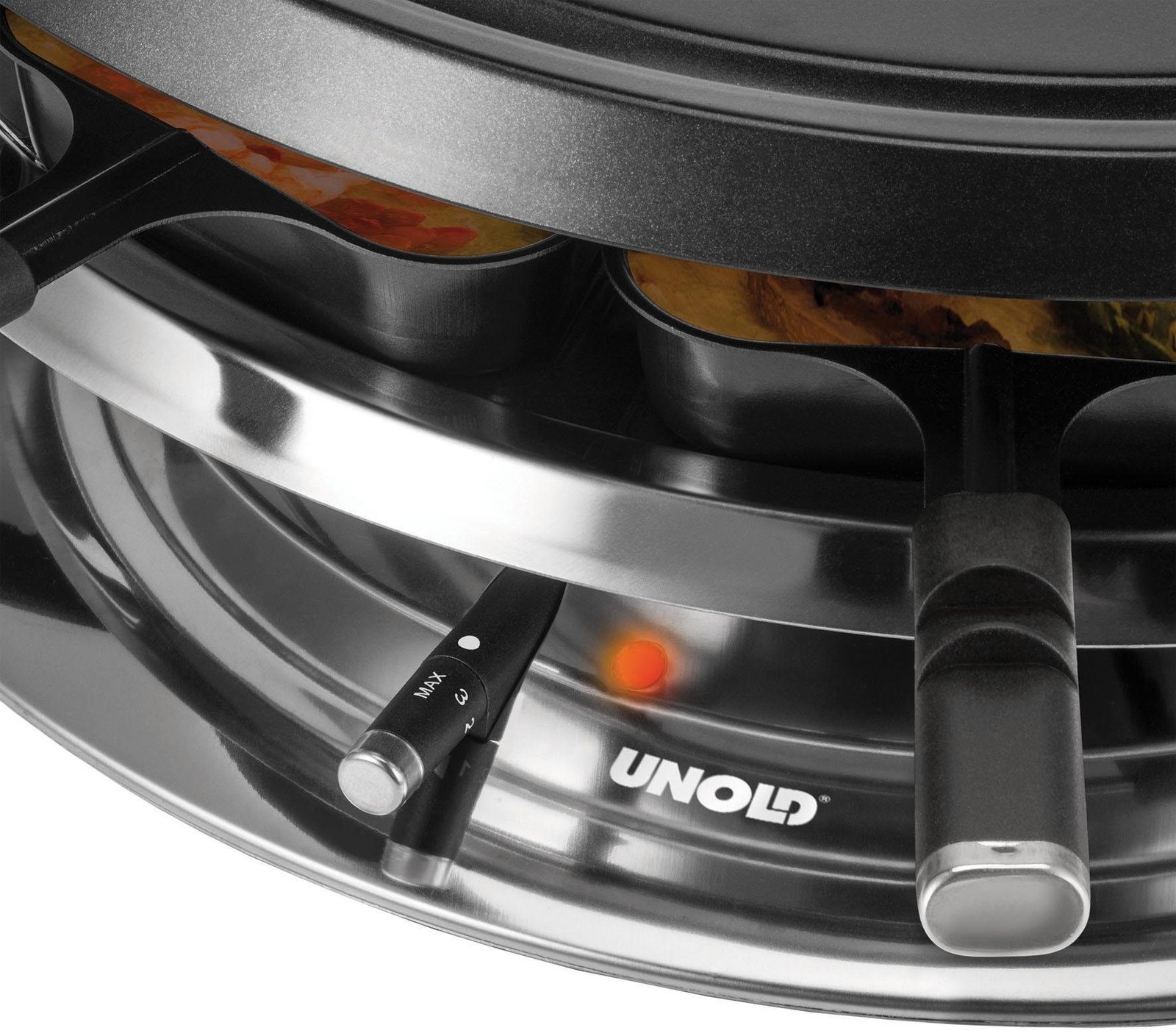 Unold Unold Raclette und Fondue-Set Multi 4 in 1 - 48726, 8 Raclettepfännchen, 1300 W Raclette