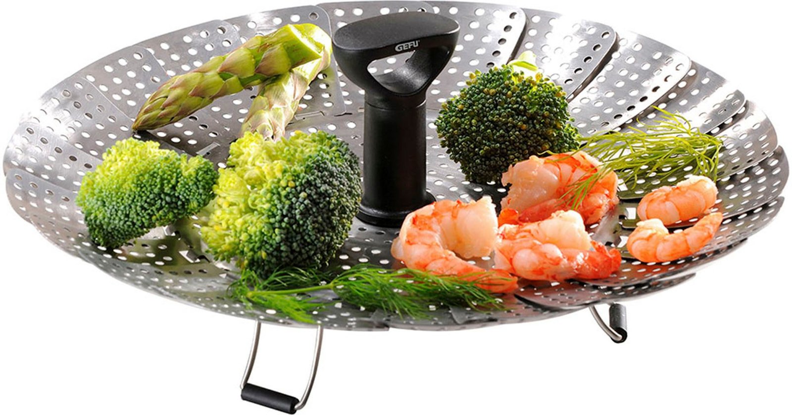 Dampfgartöpfe GEFU GEFU Dampfgartopf VITALA, (1-tlg), faltbare Dünstschale, Ø 27 cm, Edelstahl, Induktion