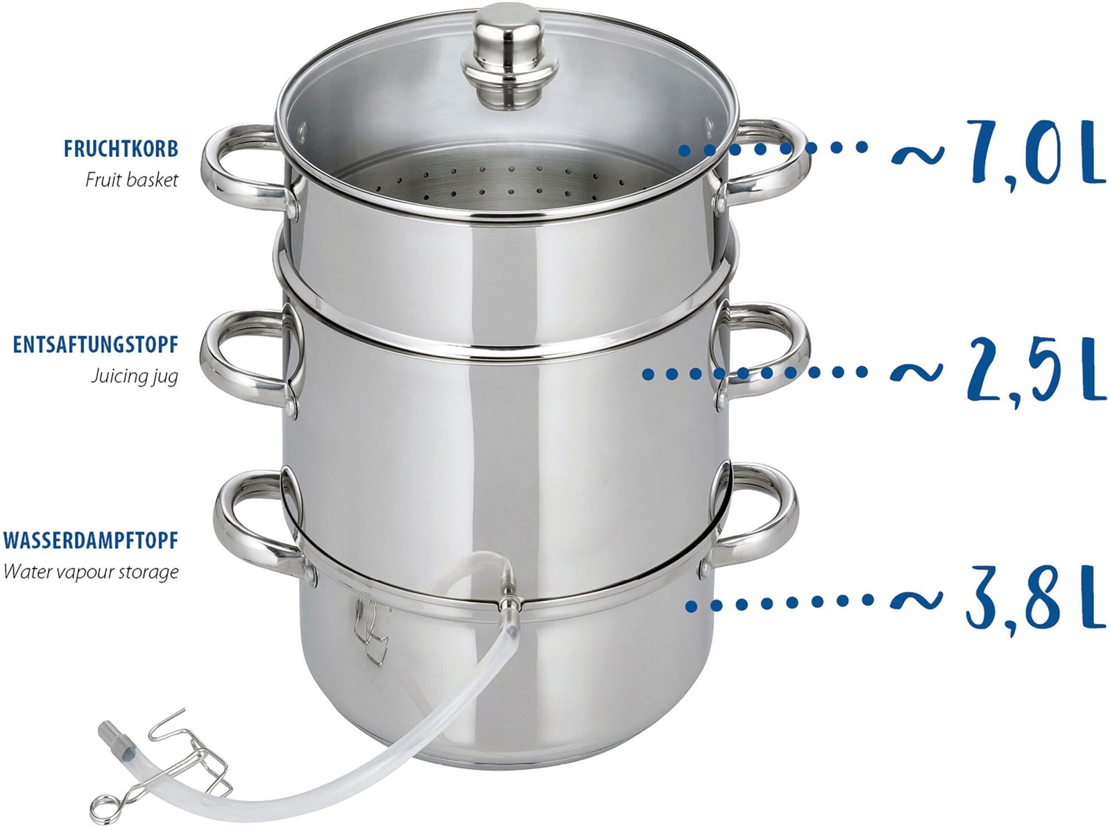 Einkochtopf Entsafter Galactica, Edelstahl (1-tlg), Ø 26 cm, Induktion Einkochtöpfe