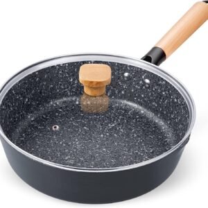 Sky Light Sky Light Bratpfanne Schmorpfanne mit Glasdeckel Aluminium Induktion, Durchmesser 26cm, Edelstahl, Ø 26 cm Bratpfanne Bratpfannen