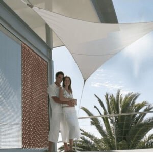 Protections solaires extérieures JardiDéco Voile d'ombrage triangulaire 3,60 mtaupe