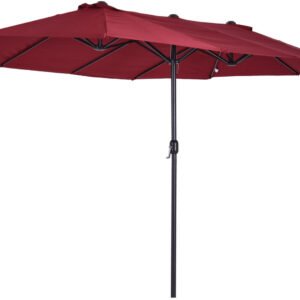 Protections solaires extérieures Outsunny Parasol 4,6 x 2,7 mrouge