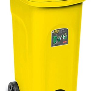 Cache-poubelles Stefanplast Urban Eco System 80 L with pedalyellow