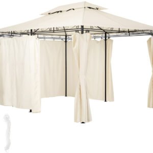Abris, garages et rangements de jardin TecTake Luxury gazebo 4x3 with 6 side panels cream