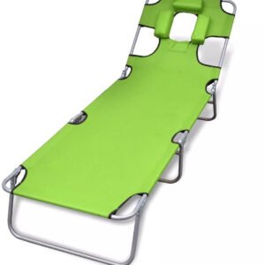 vidaXL Folding cot with cushion and adjustable backrest41484 Meubles de jardin