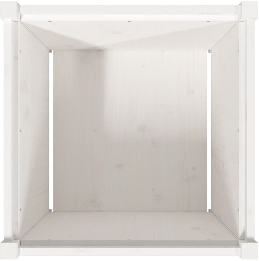 vidaXL Garden Planters 2 pcs 60 x 60 x 60 cm Solid Pine Woodwhite Accessoires pour plantes & fleurs