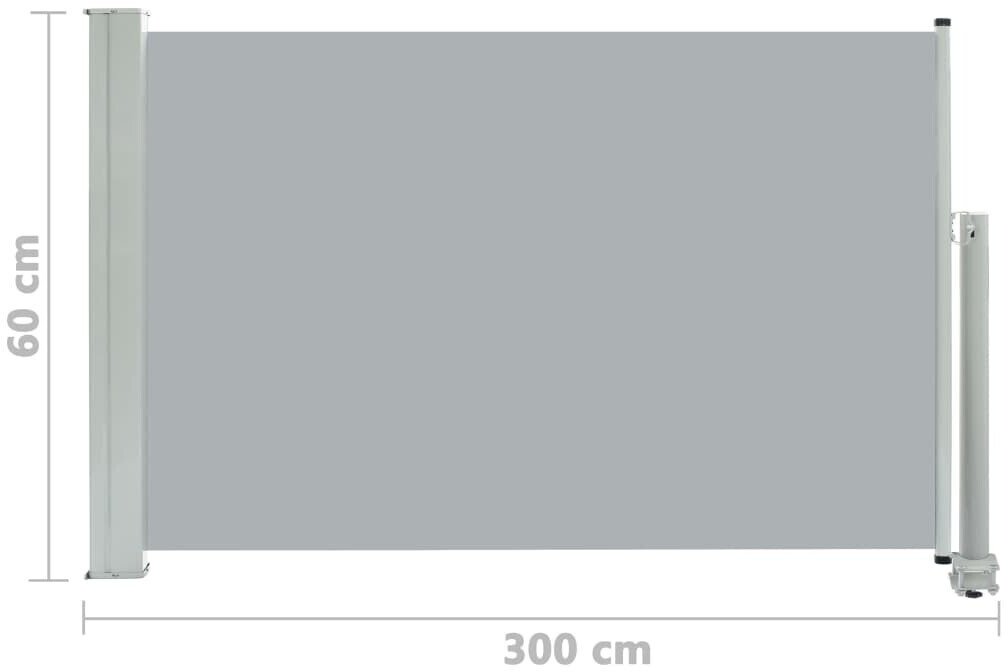 vidaXL Auvent latéral rétractable de patio 60 x 300 cmgris Clôtures et pare-vues