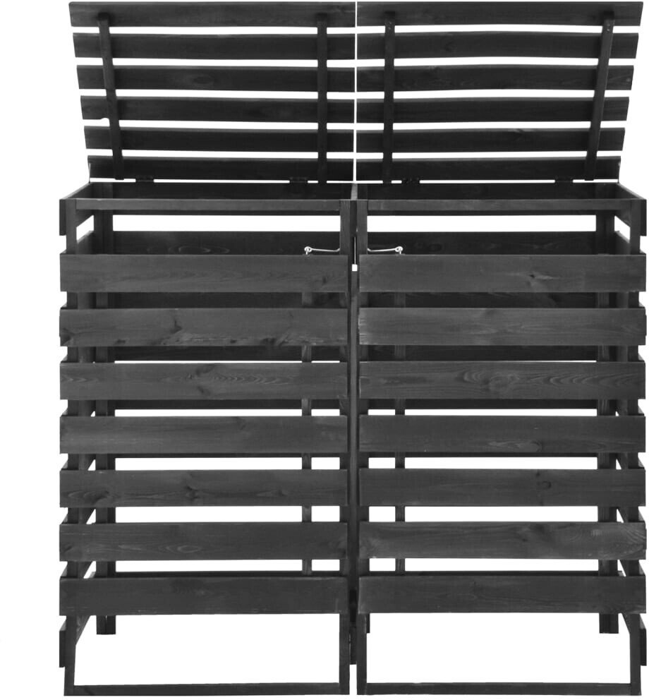 vidaXL Cache-poubelle double en pin 140 x 75 x 121 cm Cache-poubelles
