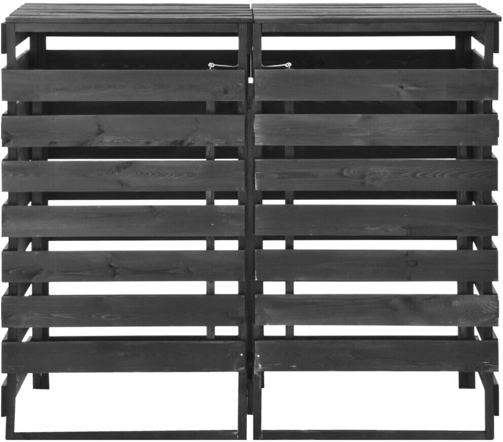 vidaXL Cache-poubelle double en pin 140 x 75 x 121 cm Cache-poubelles