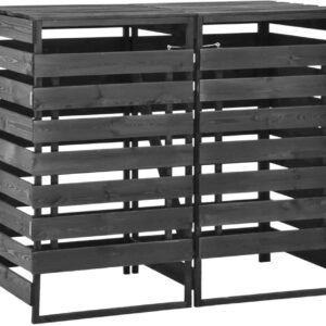 vidaXL Cache-poubelle double en pin 140 x 75 x 121 cm Cache-poubelles