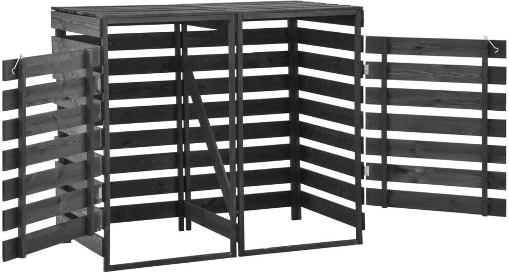 vidaXL Cache-poubelle double en pin 140 x 75 x 121 cm Cache-poubelles