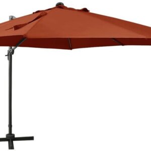 vidaXL Cantilever Umbrella with LED Lights 300 cmterracotta Protections solaires extérieures