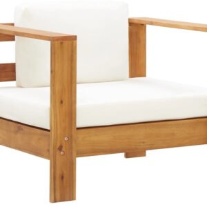 vidaXL Chaise de jardin avec coussin crème Meubles de jardin