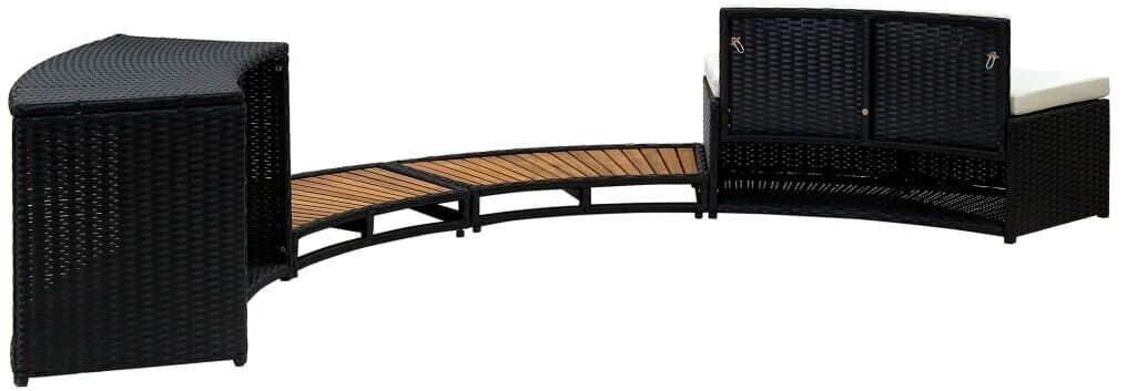 vidaXL Contour pour spa poly rotin et bois d'acacia massif noir (316651) Piscines et accessoires