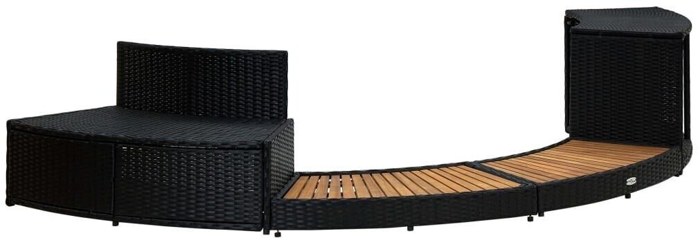 vidaXL Contour pour spa poly rotin et bois d'acacia massif noir (316651) Piscines et accessoires