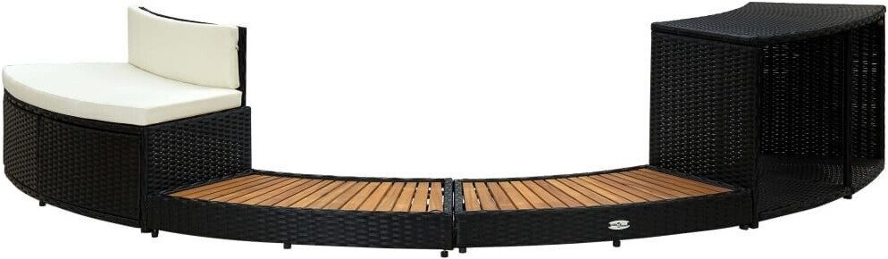 vidaXL Contour pour spa poly rotin et bois d'acacia massif noir (316651) Piscines et accessoires
