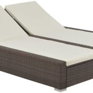 Meubles de jardin vidaXL Double Lounger Synthetic RattanBrown (44751)