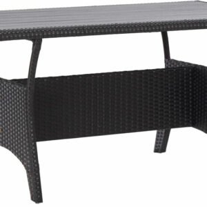 vidaXL Garden Table Black 120x70x66 cm Poly Rattan Meubles de jardin