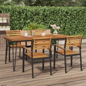 vidaXL Garden Table Hairpin Legs 180x90x75 cm Acacia Meubles de jardin