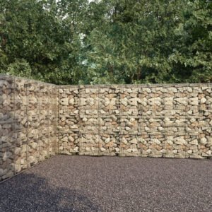 vidaXL Mur à gabion avec couvercles acier galvanisé 900 x 50 x 200 cm Matériaux pour jardin