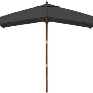 vidaXL Parasol avec mât en bois 300x300x273cm Anthracite Protections solaires extérieures
