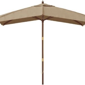 Protections solaires extérieures vidaXL Parasol avec mât en bois 300x300x273cm Taupe