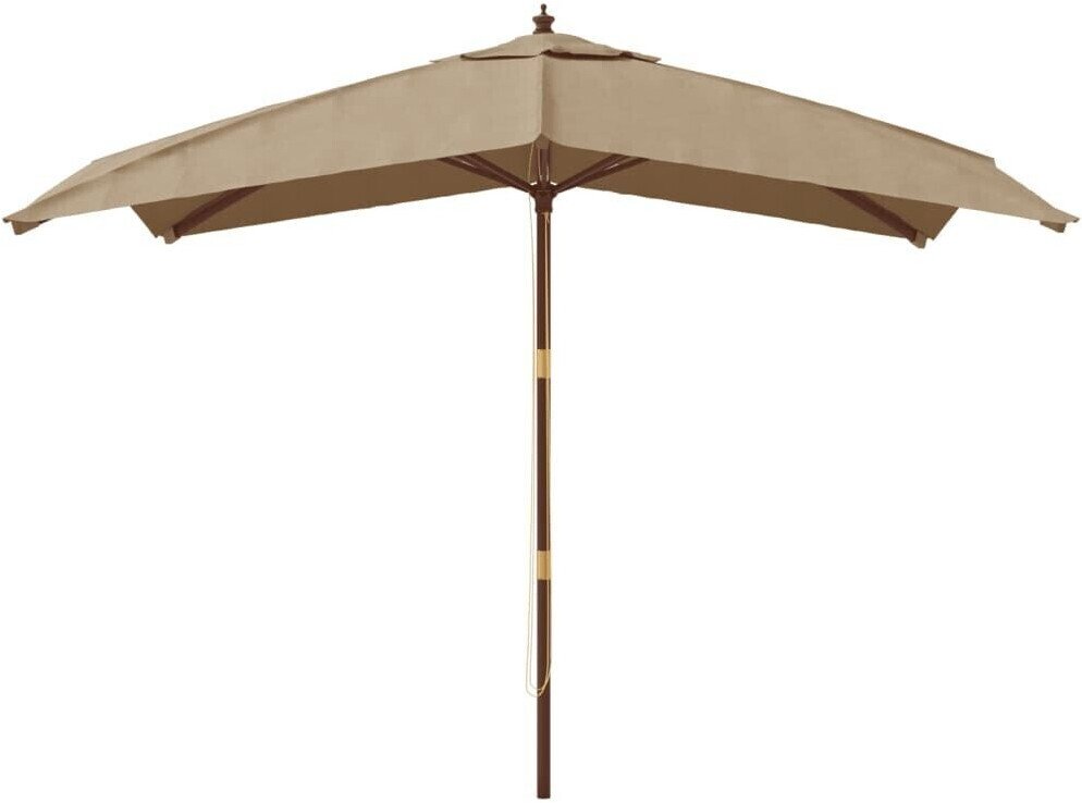 Protections solaires extérieures vidaXL Parasol avec mât en bois 300x300x273cm Taupe