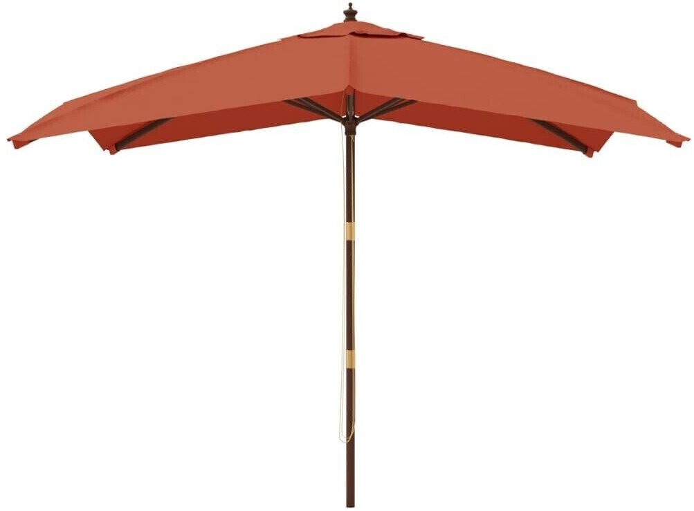 Protections solaires extérieures vidaXL Parasol avec mât en bois 300x300x273cm Terracotta