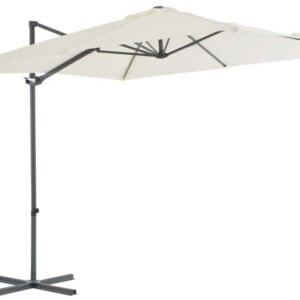 Protections solaires extérieures vidaXL Parasol déporté avec mât en acier 250x250cm couleur sable