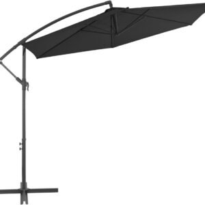 vidaXL Parasol déporté avec mât en aluminium 300cm Noir Protections solaires extérieures