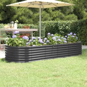 Accessoires pour plantes & fleurs vidaXL Raised bed Powder-coated steel 224x80x36cm anthracite