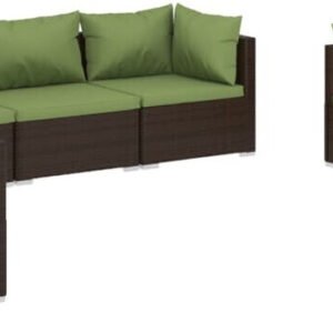 vidaXL Salon de jardin 7 pcs avec coussins Résine tressée marron (3102268) Meubles de jardin