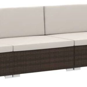 vidaXL Salon de jardin en résine tressée marron 4 pièces Meubles de jardin