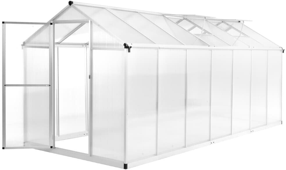 vidaXL Serre aluminium 421 x 190 x 195 cm 15,6 m³ Abris, garages et rangements de jardin